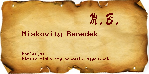 Miskovity Benedek névjegykártya